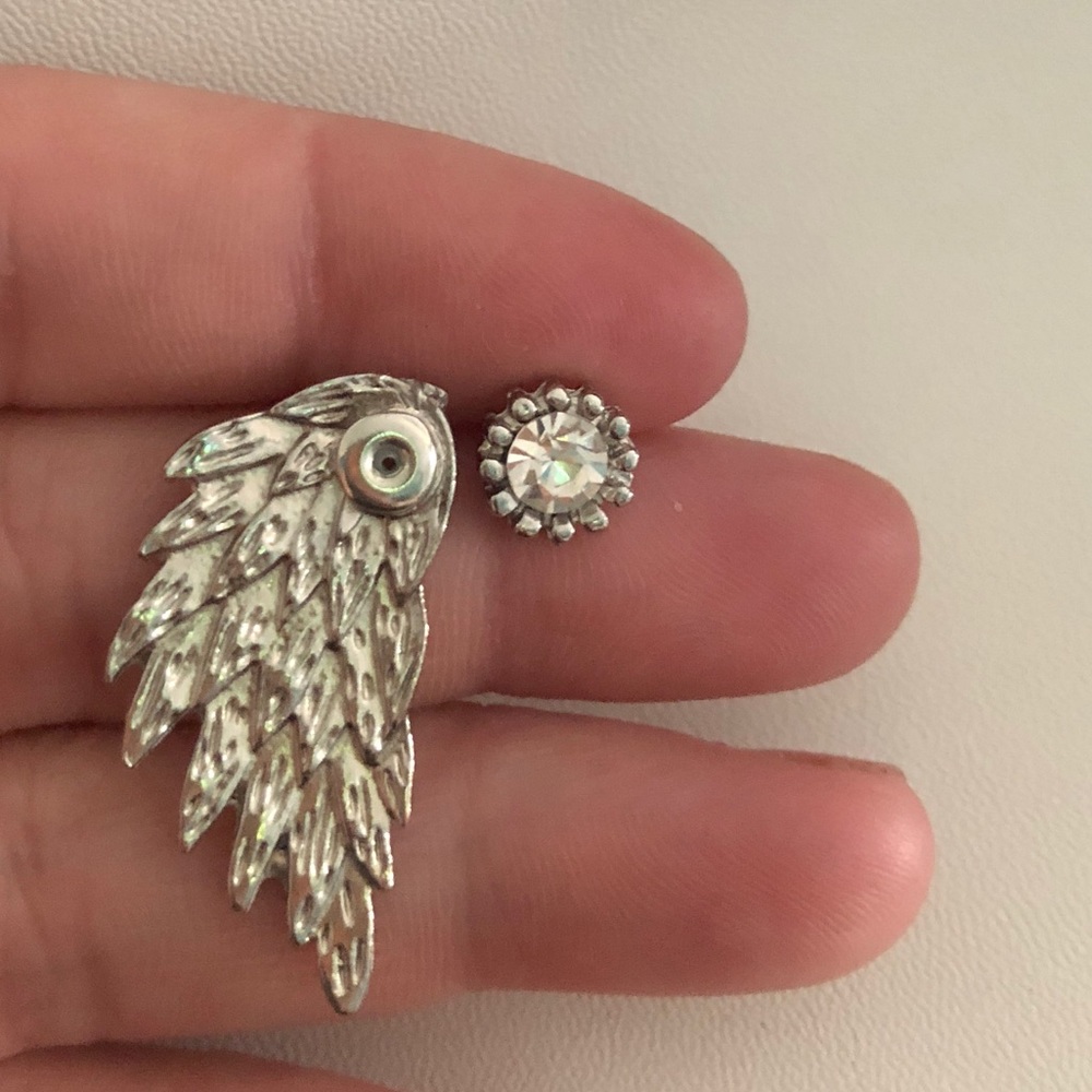 5⭐️Top Seller! Silver Front back statement earring - Picture 7 of 10